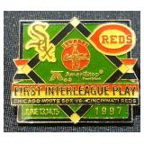 1997 Chicago White Sox & Cincinnati Reds First Interleague Play Press Pin