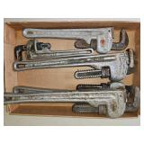 Box Lot of Ridgid Pipe Wrenches