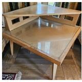 Mid-Century Modern 2-Tier Corner Table