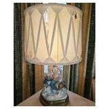 Vintage Nude Mermaid Figural Table Lamp