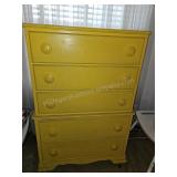 Yellow Highboy Chest of Drawers