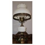 Vintage Milk Glass Hobnail Table Lamp