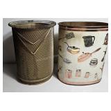 Retro Metal Trash Cans w/ Hot Rod Chevron & Weibro