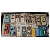 Collection of SLOT CARS, Track, and Buildings