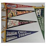 1960s Turnpike Pennants! Kentucky, Ohio, Indiana