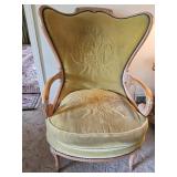 Antique Green Velvet Lounge Chair