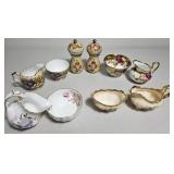 Floral Porcelain Creamers, Bowls & Pepper Mills