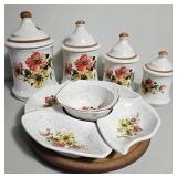 Vintage California Originals Lazy Susan, Canisters