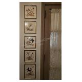 Vintage Butterfly w/ Dried Flowers Wall Art Set