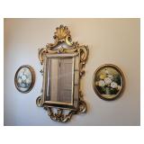 Vintage Italian Rococo Style w/ Oil on Canvas Art
