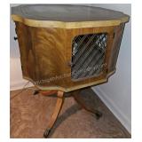 Vintage Hexagonal Leather Top Tea Table #2