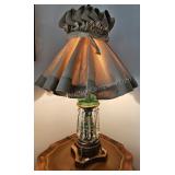 Victorian Style Emerald Green Lamp w/ Prisms #2