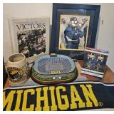 U of M Football Lot w/ Bo Autograph & Big House 3D
