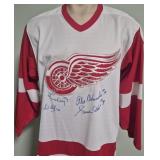 Detroit Red Wings Multi Signed Jersey-Gordie Howe