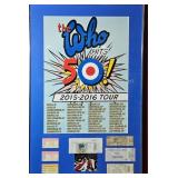 The Who Hits 50 Tour w/ Tickets.  Framed 24x35.5"