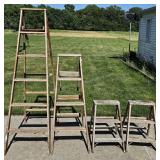 Group of FOUR A-Frame Ladders