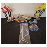 Group of Hand Painted Tropical Fish Sculptures