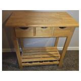 Butcher Block Top Kitchen Trolley