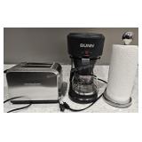 Bunn Coffee Maker, Toaster & Paper Towel Holder