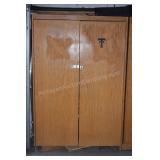 Large Oak Double-Door Storage / Tool Cabinet