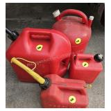 Group of FOUR Fuel / Gas Cans