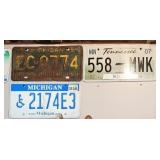 Group of 108 Michigan & Other License Plates
