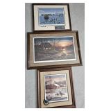 3 ct. Framed Wildlife Lithographs w/ Terry Redlin