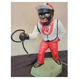 Vintage Black Americana Lawn Jockey Cement Statue