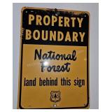 Property Boundry National Forest Sign. 10' x 7'