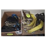 Heavy-Duty Ratchet Tie-Down Straps, Tow Hooks