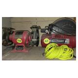 Air Compressor, Bench Grinder with Wire Wheel etc