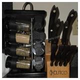 Knife Set w/ Block & Spices with Rack