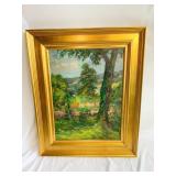 VINCENT NESBERT SIGNED IMPRESSIONIST LANDSCAPE ON