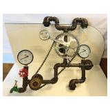 STEAM PUNK LIGHT FIXTURE BY - H T & D - UNIQUE