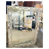 VENETIAN GLASS MIRROR 44" X 33.5 HAS LOOSE GLASS