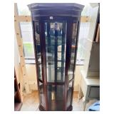 CORNER CHERRY CURIO 75" H X 30" W X 22" D
