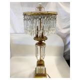 BRASS WITH CRYSTAL PRISMS CROSS ETCHED BASE 28H