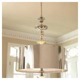 TURNED PENDANT CHANDELIER-NICKEL