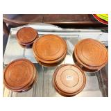 5 WOOD PEDESTALS