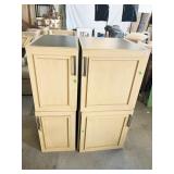 WOOD W/ ANTIQUE GLAZE - 3 DRAWER W/ PULL OUT