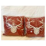 BURGUNDY STEER PILLOWS DOWN INSERT 20X20