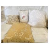 4 PILLOWS VELVET DAMASK PATTERN ROPE TRIM FLORAL