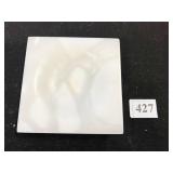 ANNA NY CARVED ALABASTER COASTER 5" X 5"