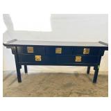 73W 18D 31H ORIENTAL DESIGN 5 DRAWER BRASS
