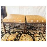 DREXEL HERITAGE OTTOMANS DARK BROWN STAIN BAMBOO