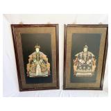 RAISED ORIENTAL COMP MOUNTED ON BLACK MAT WOOD