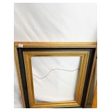 BLACK AND GOLD FRAME WOOD MIRROR 34" X 30" TRIPLE
