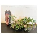 CARVED MASK, ARTIFICIAL PLANT