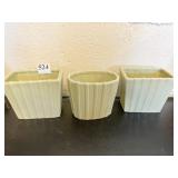 THREE RIBBED PLANTERS