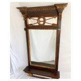 LA BARGE DECORATIVE CROSS ARROW TOP MIRROR WOOD